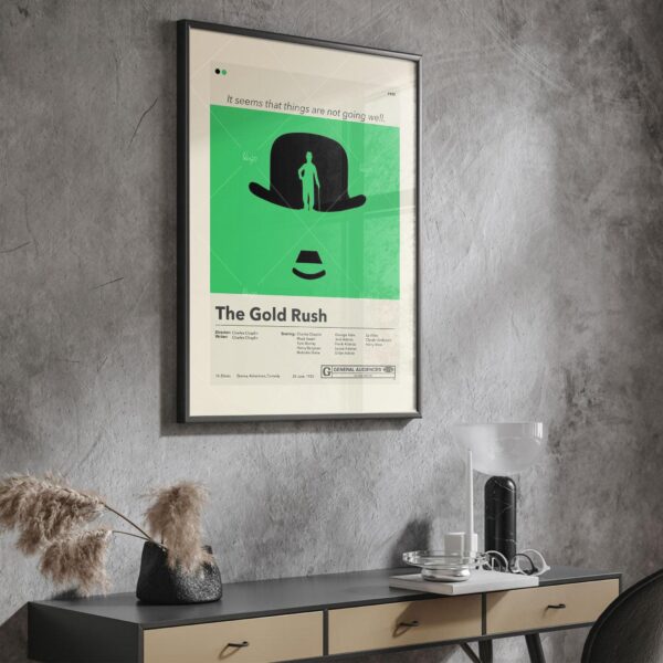 The Gold Rush movie poster styled as mid-century modern wall art