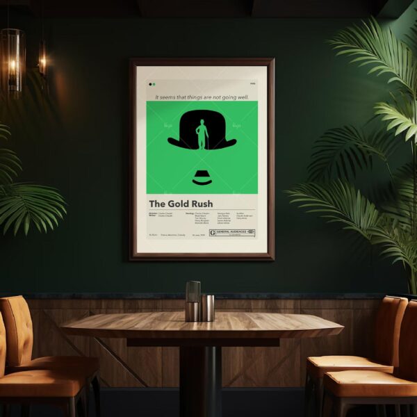The Gold Rush movie poster styled as mid-century modern wall art