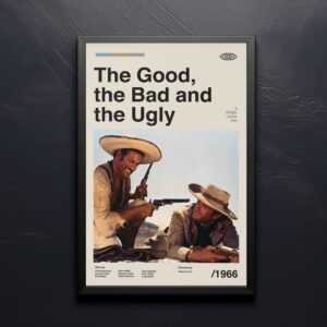 Mid-century modern poster of The Good, the Bad and the Ugly movie limited edition