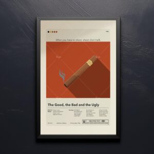 Mid-century modern movie poster for The Good, the Bad and the Ugly
