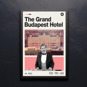 The Grand Budapest Hotel mid-century poster, retro artwork