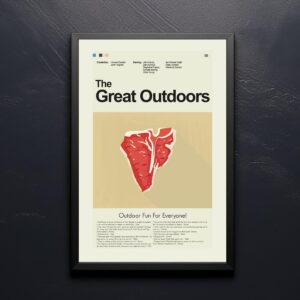 Mid-century modern vintage movie poster of The Great Outdoors