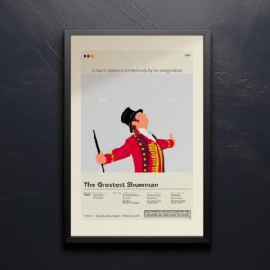 Mid-century modern style poster of The Greatest Showman movie