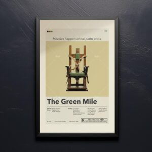 Mid-century modern graphic design poster of The Green Mile movie