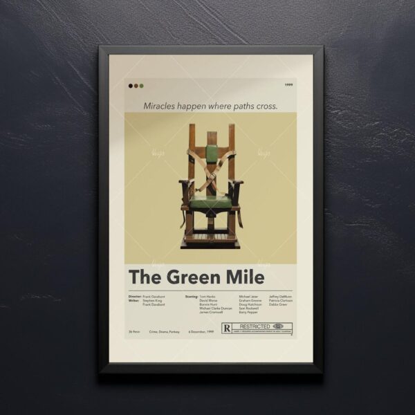 Mid-century modern graphic design poster of The Green Mile movie
