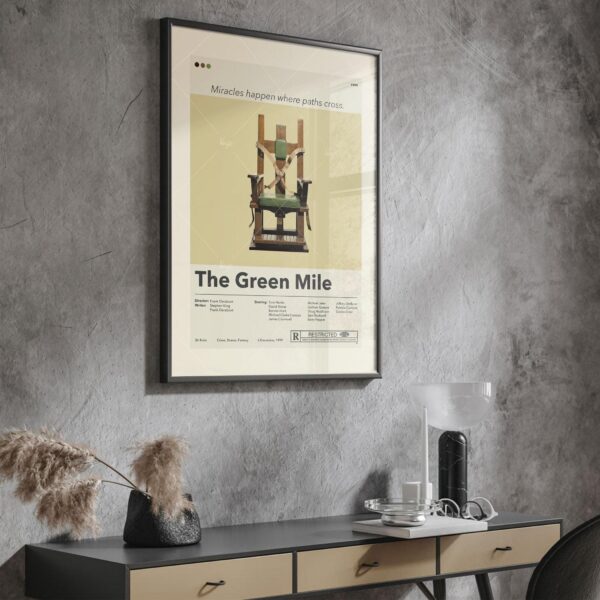 Mid-century modern graphic design poster of The Green Mile movie