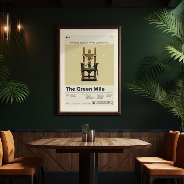 Mid-century modern graphic design poster of The Green Mile movie