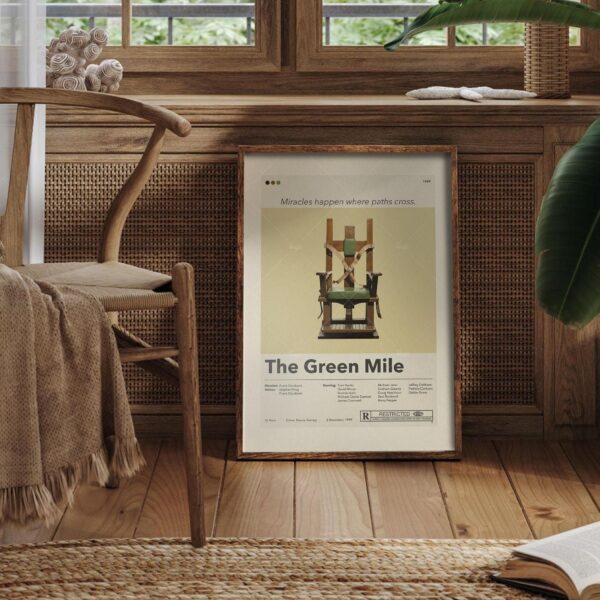 Mid-century modern graphic design poster of The Green Mile movie