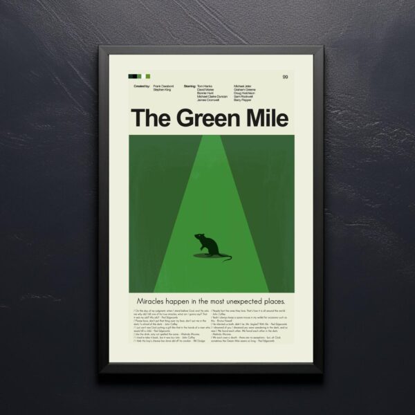 Mid-century modern style poster of The Green Mile movie artwork