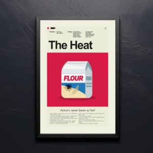 Mid-century modern poster of The Heat movie artwork with vintage style