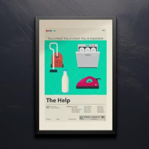 Mid-century modern style poster for The Help movie with vintage advertising design