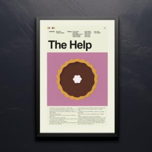 Mid-century modern movie poster for The Help with vintage advertising style