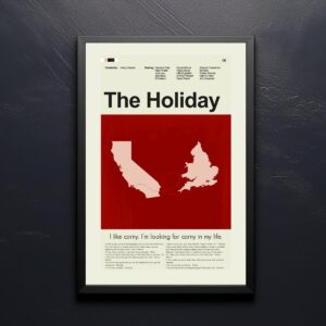 Mid-century modern poster print of The Holiday movie artwork