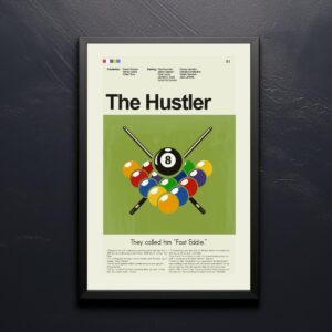 Large mid-century modern poster of The Hustler movie artwork