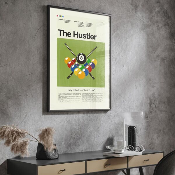 Large mid-century modern poster of The Hustler movie artwork