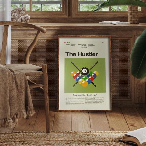 Large mid-century modern poster of The Hustler movie artwork