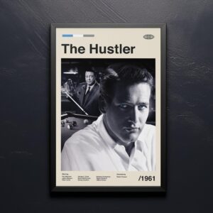 The Hustler Movie Poster - mid-century style retro artwork