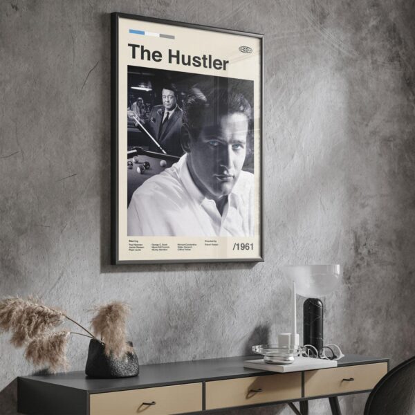 The Hustler Movie Poster - mid-century style retro artwork