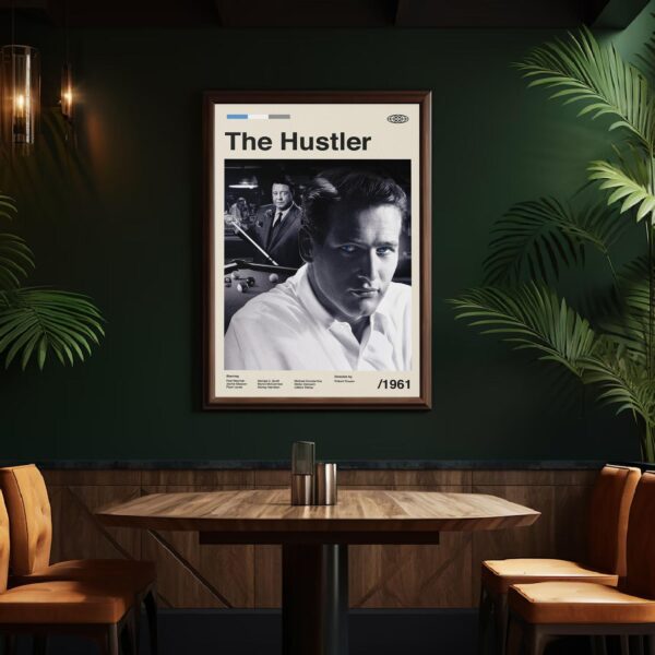 The Hustler Movie Poster - mid-century style retro artwork