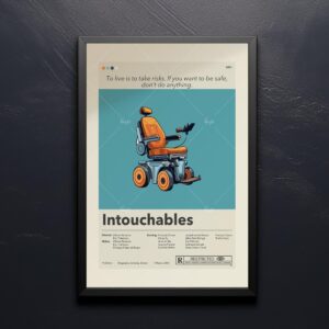 Mid-century modern movie poster of The Intouchables from mid 20th century