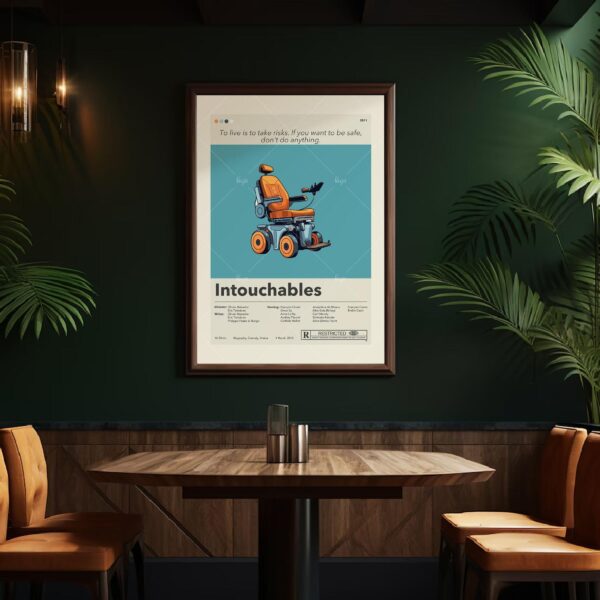 Mid-century modern movie poster of The Intouchables from mid 20th century