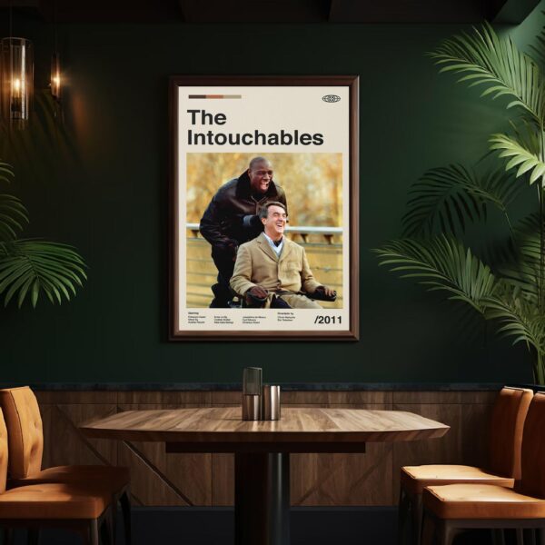 Mid-century modern style The Intouchables movie poster with vintage furniture
