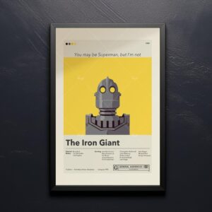 Mid-century modern style poster of The Iron Giant movie artwork