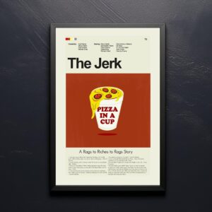 Mid-century modern style poster of The Jerk movie artwork