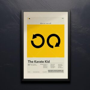 Mid-century modern style Karate Kid movie wall poster