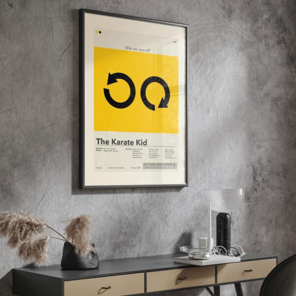 Mid-century modern style Karate Kid movie wall poster