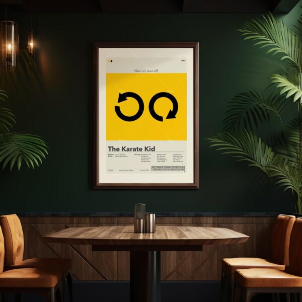 Mid-century modern style Karate Kid movie wall poster