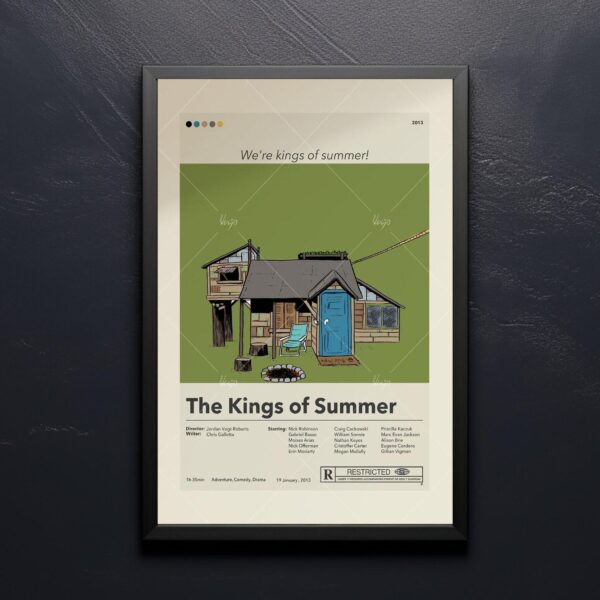Vintage mid-century modern poster of The Kings of Summer movie