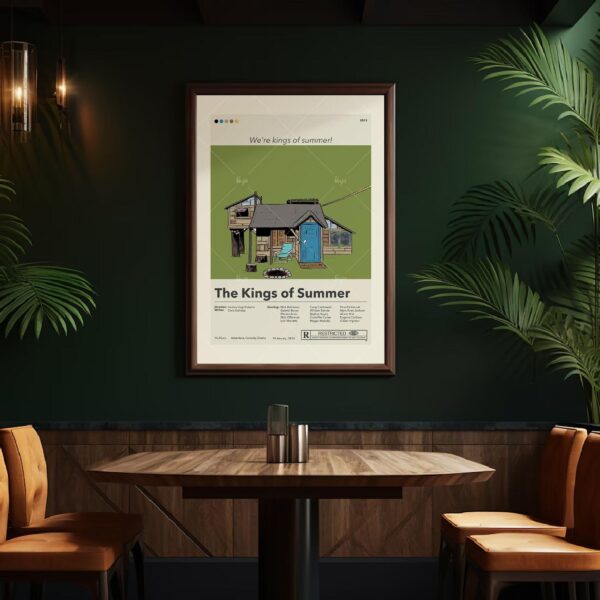Vintage mid-century modern poster of The Kings of Summer movie