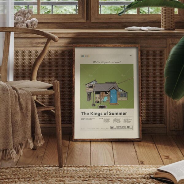 Vintage mid-century modern poster of The Kings of Summer movie
