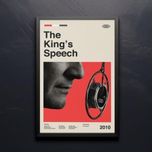 Mid-century poster of The King's Speech movie