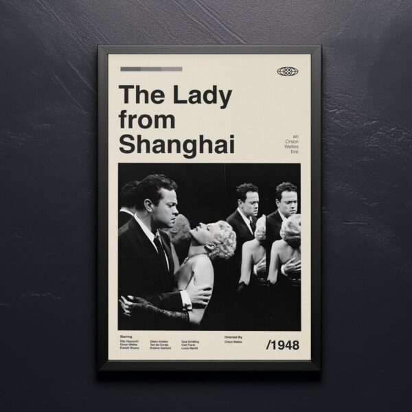 Mid-century poster of The Lady from Shanghai movie