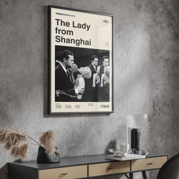 Mid-century poster of The Lady from Shanghai movie