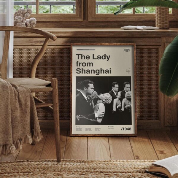 Mid-century poster of The Lady from Shanghai movie
