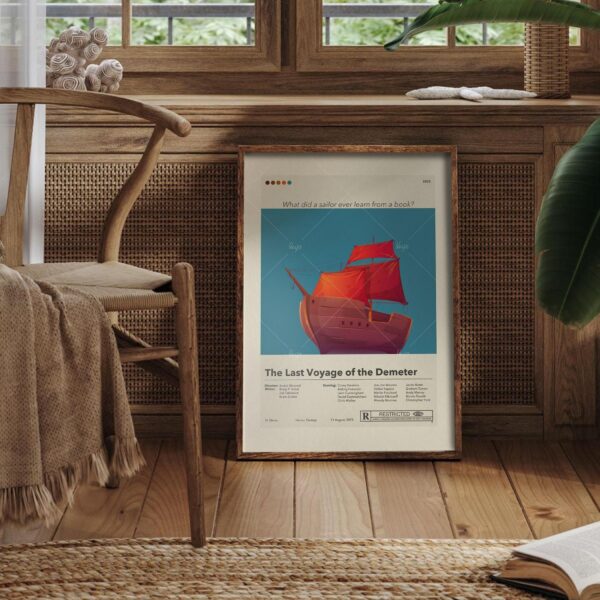 Vintage mid-century modern poster of The Last Voyage of the Demeter movie