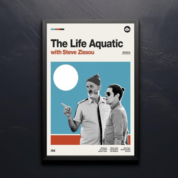 The Life Aquatic with Steve Zissou mid-century poster retro artwork