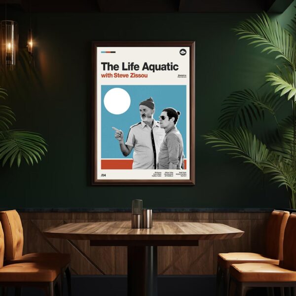 The Life Aquatic with Steve Zissou mid-century poster retro artwork