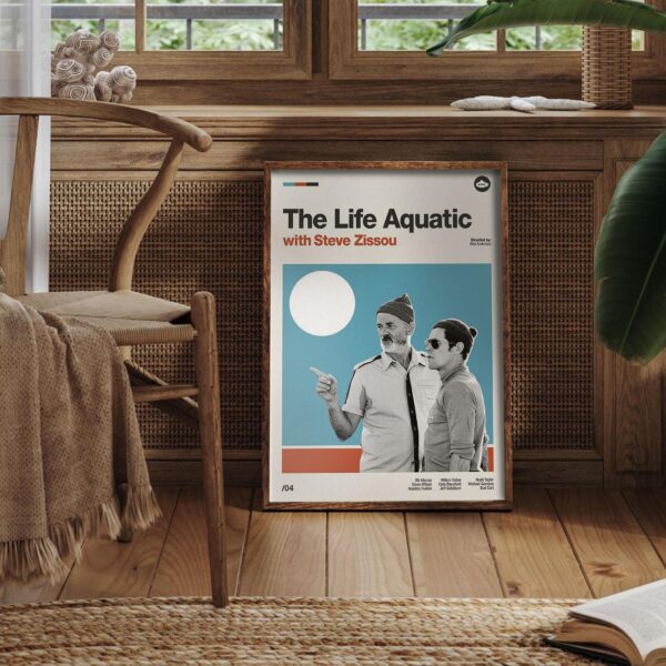 The Life Aquatic with Steve Zissou mid-century poster retro artwork