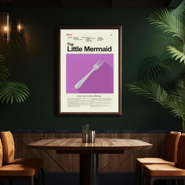 Mid-century modern The Little Mermaid movie poster art print