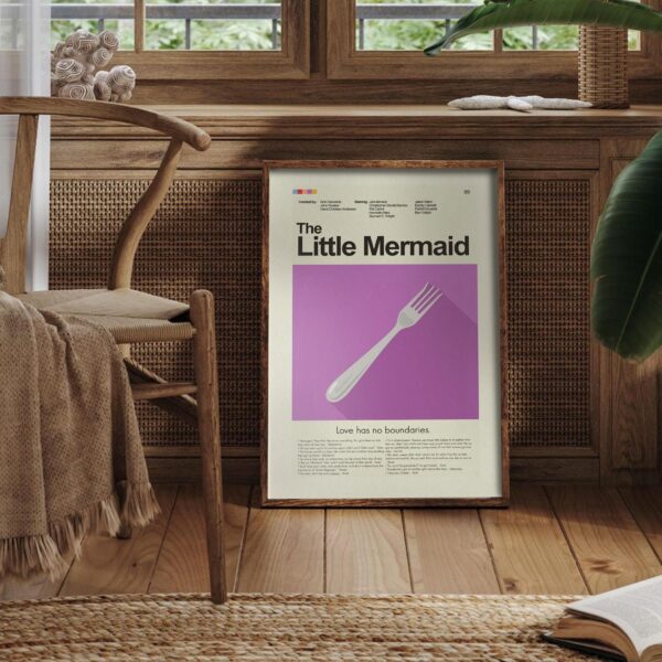 Mid-century modern The Little Mermaid movie poster art print