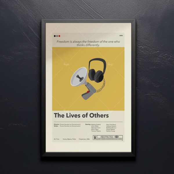 Mid-century modern poster art of The Lives of Others movie