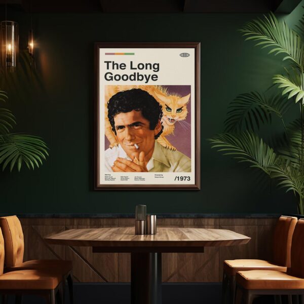 Mid-century poster of The Long Goodbye movie retro artwork