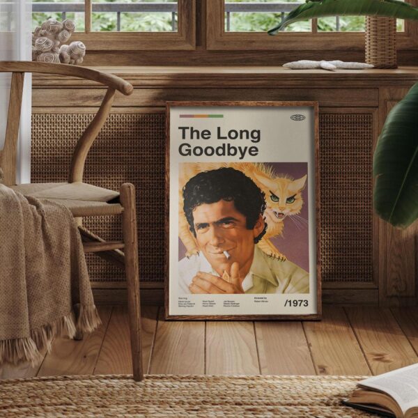 Mid-century poster of The Long Goodbye movie retro artwork