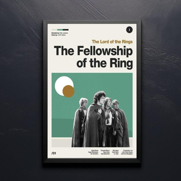 The Lord of the Rings: The Fellowship of the Ring mid-century poster