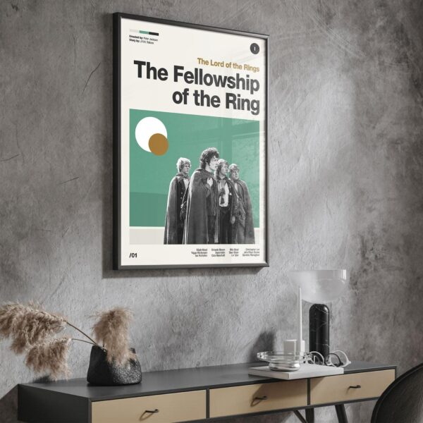 The Lord of the Rings: The Fellowship of the Ring mid-century poster