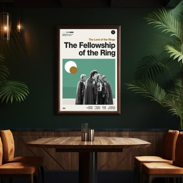 The Lord of the Rings: The Fellowship of the Ring mid-century poster